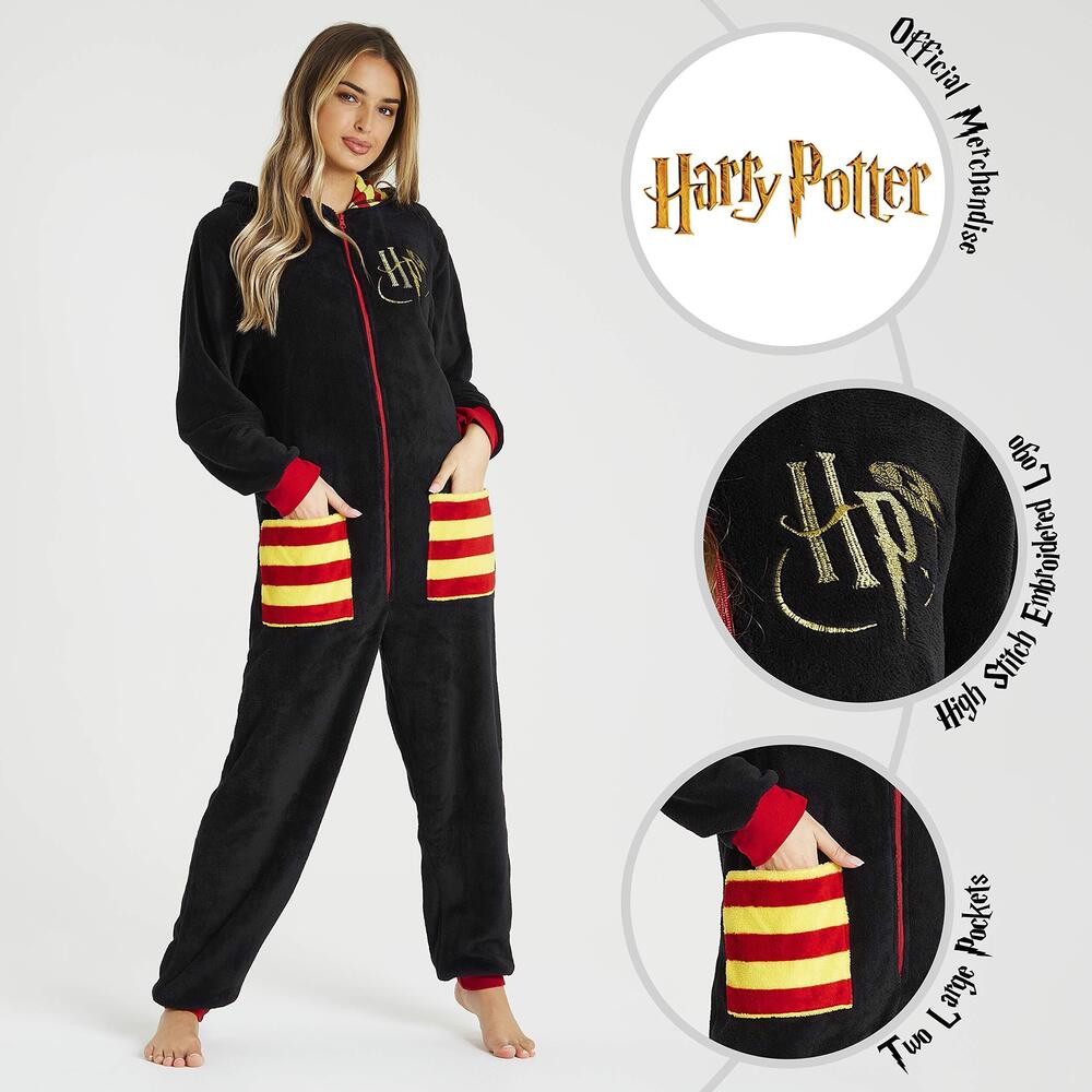 9416 Pajama , Adult Fleece Hooded Pajamas S-XL, Unisex Gifts Black, L - Picture 4 of 6
